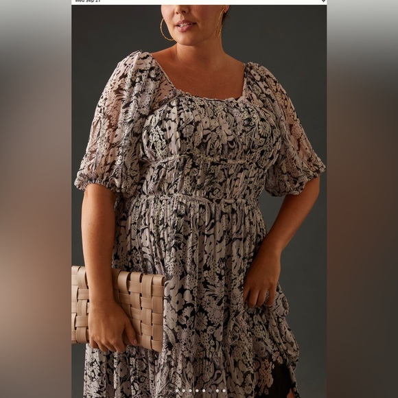 Anthropologie Dresses & Skirts - Anthropologie midi dress - silk and lined. Beautiful sun dress.